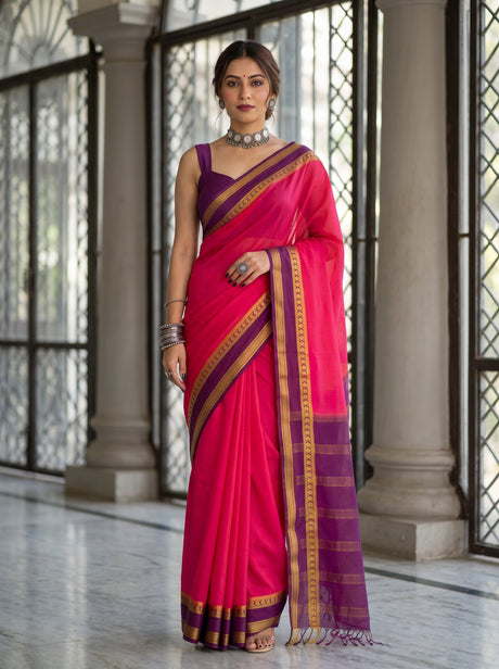 MIMOSA Gajari Saree Saree — front view on mannequin