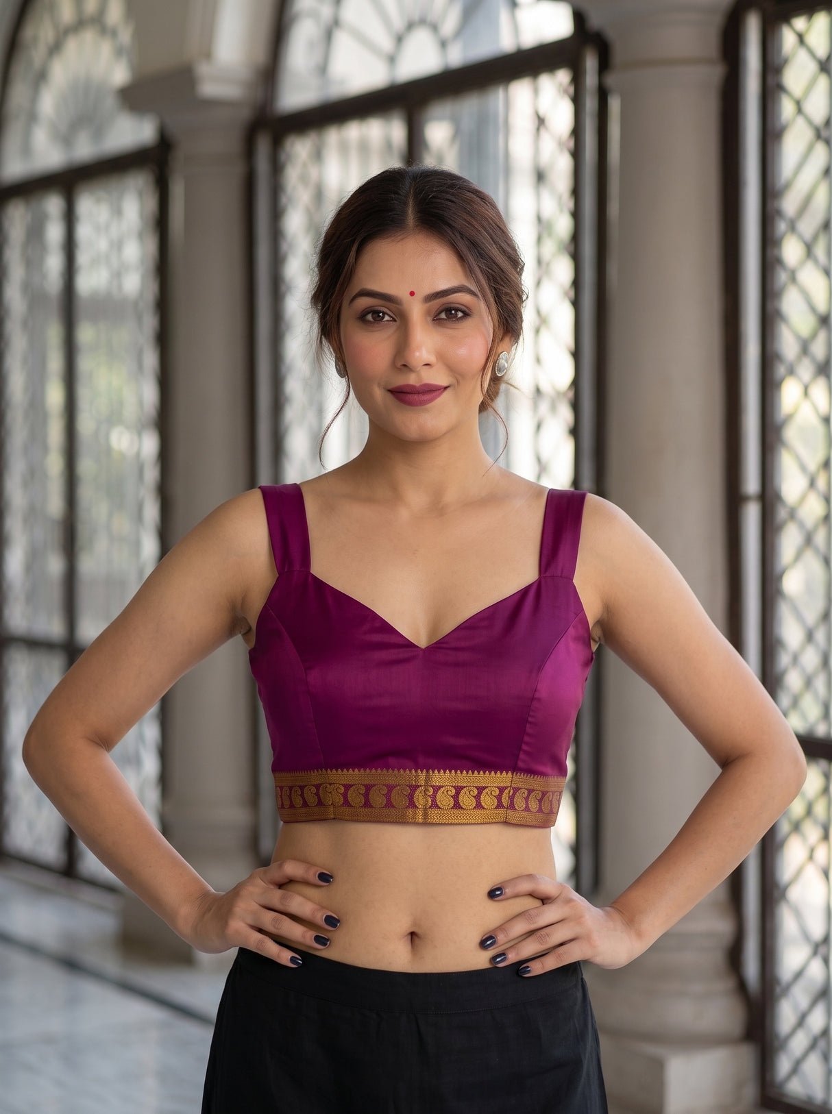 MIMOSA Gajari Saree Saree — blouse close-up