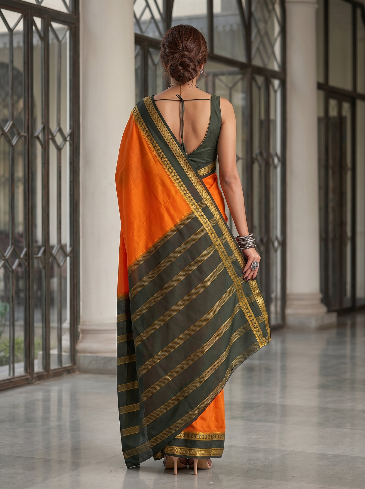 MIMOSA Mustard Saree Saree — pose 2 styling detail