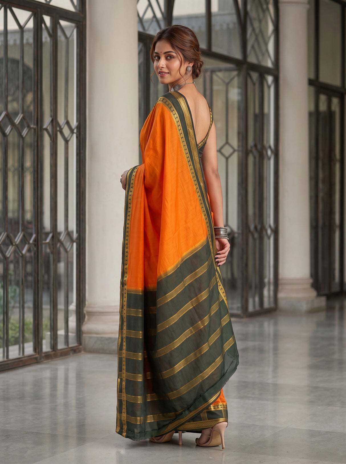 MIMOSA Mustard Saree Saree — pose 7 styling detail