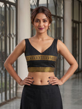 MIMOSA Mustard Saree Saree — blouse close-up