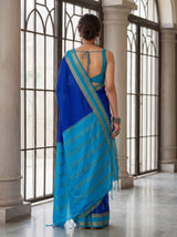 MIMOSA Royal Blue Saree Saree — pose 2 styling detail