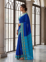 MIMOSA Royal Blue Saree Saree — pose 3 styling detail