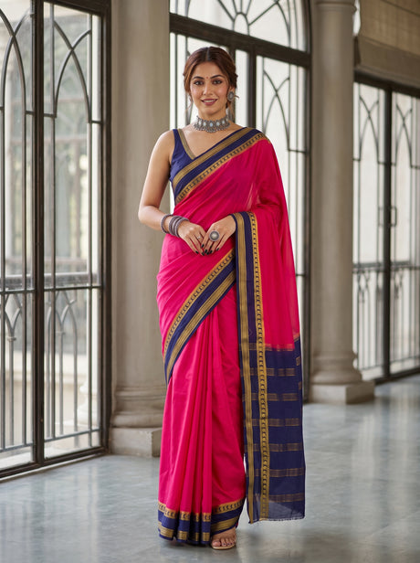 MIMOSA Rani Saree Saree — front view on mannequin