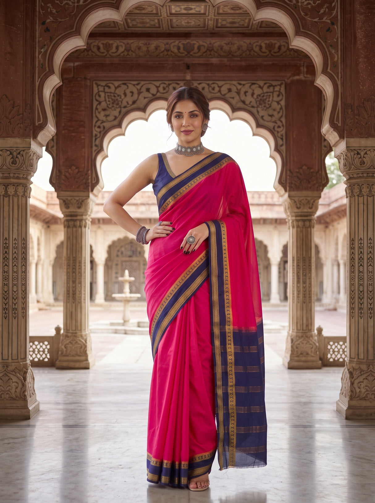 MIMOSA Rani Saree Saree — pose 4 styling detail