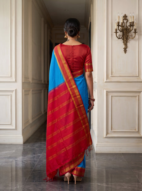 MIMOSA Ananda Mysore Silk Crepe Saree — pose 2 styling detail