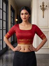 MIMOSA Ananda Mysore Silk Crepe Saree — blouse close-up