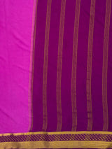 MIMOSA Magenta Mysore Silk Crepe Saree — pallu and zari work detail