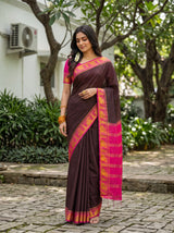 MIMOSA Chocolate Saree Saree — pose 10 styling detail