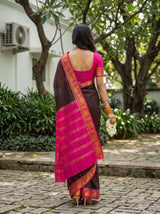 MIMOSA Chocolate Saree Saree — pose 2 styling detail