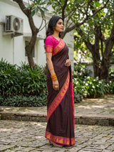 MIMOSA Chocolate Saree Saree — pose 3 styling detail