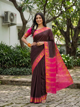 MIMOSA Chocolate Saree Saree — pose 4 styling detail