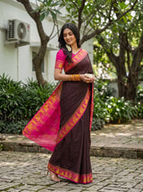 MIMOSA Chocolate Saree Saree — pose 9 styling detail