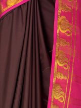 MIMOSA Chocolate Saree Saree — fleets shot full lifestyle