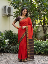 MIMOSA Orange Saree Saree — pose 4 styling detail