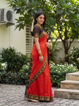 MIMOSA Orange Saree Saree — pose 5 styling detail