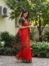 MIMOSA Orange Saree Saree — pose 9 styling detail