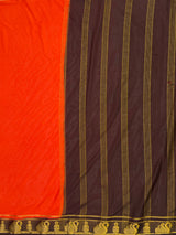 MIMOSA Orange Saree Saree — pallu and zari work detail