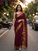MIMOSA Chocolate Saree Saree — front view on mannequin