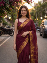 MIMOSA Chocolate Saree Saree — pose 10 styling detail