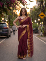 MIMOSA Chocolate Saree Saree — pose 4 styling detail