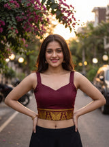 MIMOSA Chocolate Saree Saree — blouse close-up