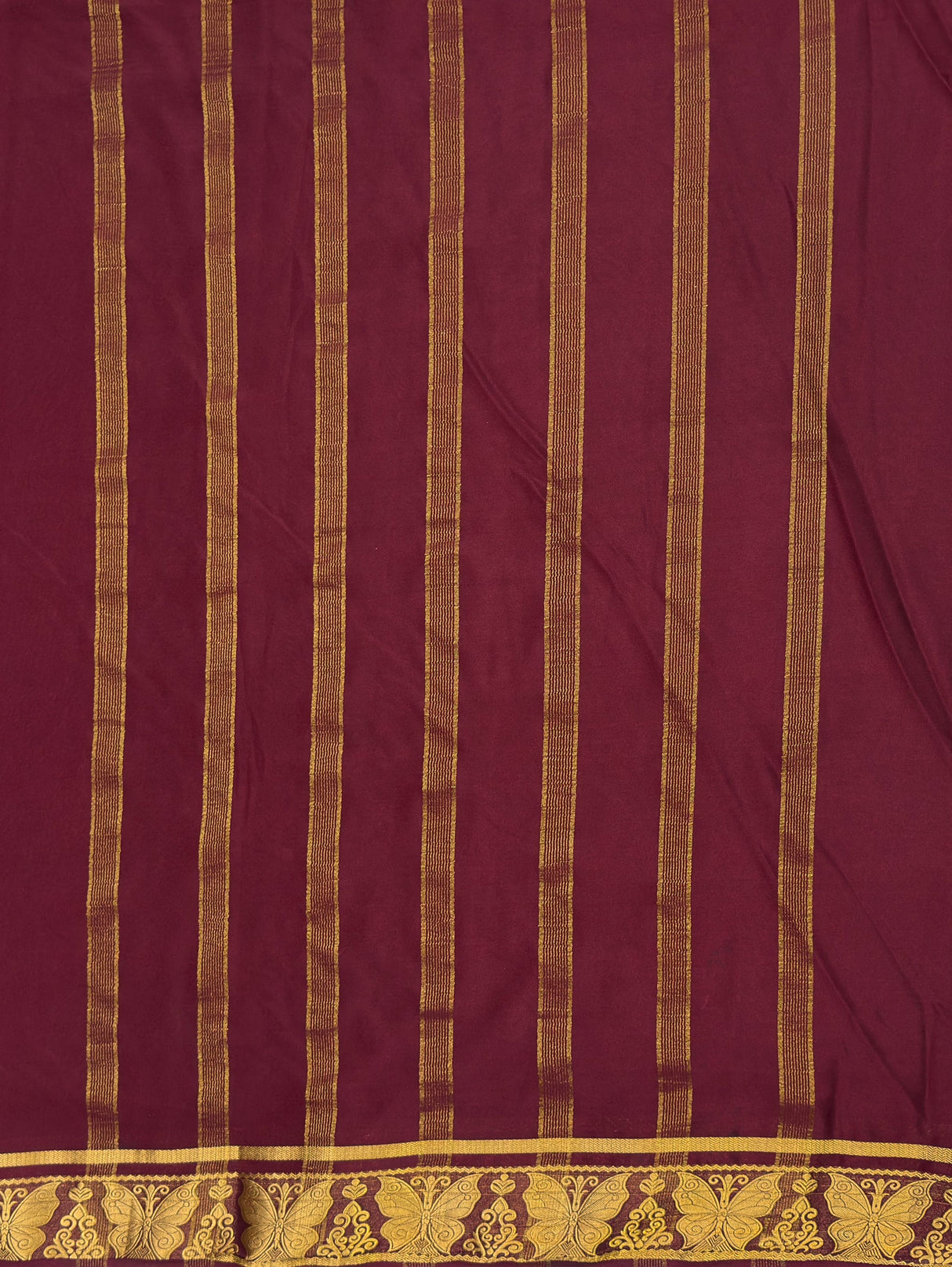 MIMOSA Chocolate Saree Saree — pallu and zari work detail