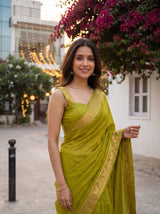 MIMOSA Olive Saree Saree — pose 10 styling detail