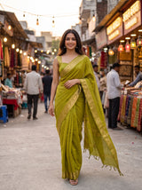 MIMOSA Olive Saree Saree — pose 6 styling detail
