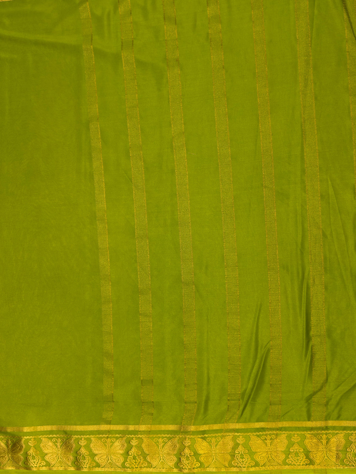 MIMOSA Olive Saree Saree — pallu and zari work detail