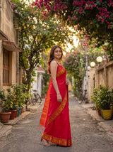 MIMOSA Strawberry Saree Saree — pose 5 styling detail