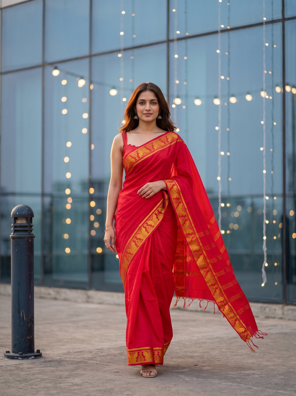MIMOSA Strawberry Saree Saree — pose 6 styling detail