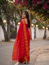 MIMOSA Strawberry Saree Saree — pose 7 styling detail