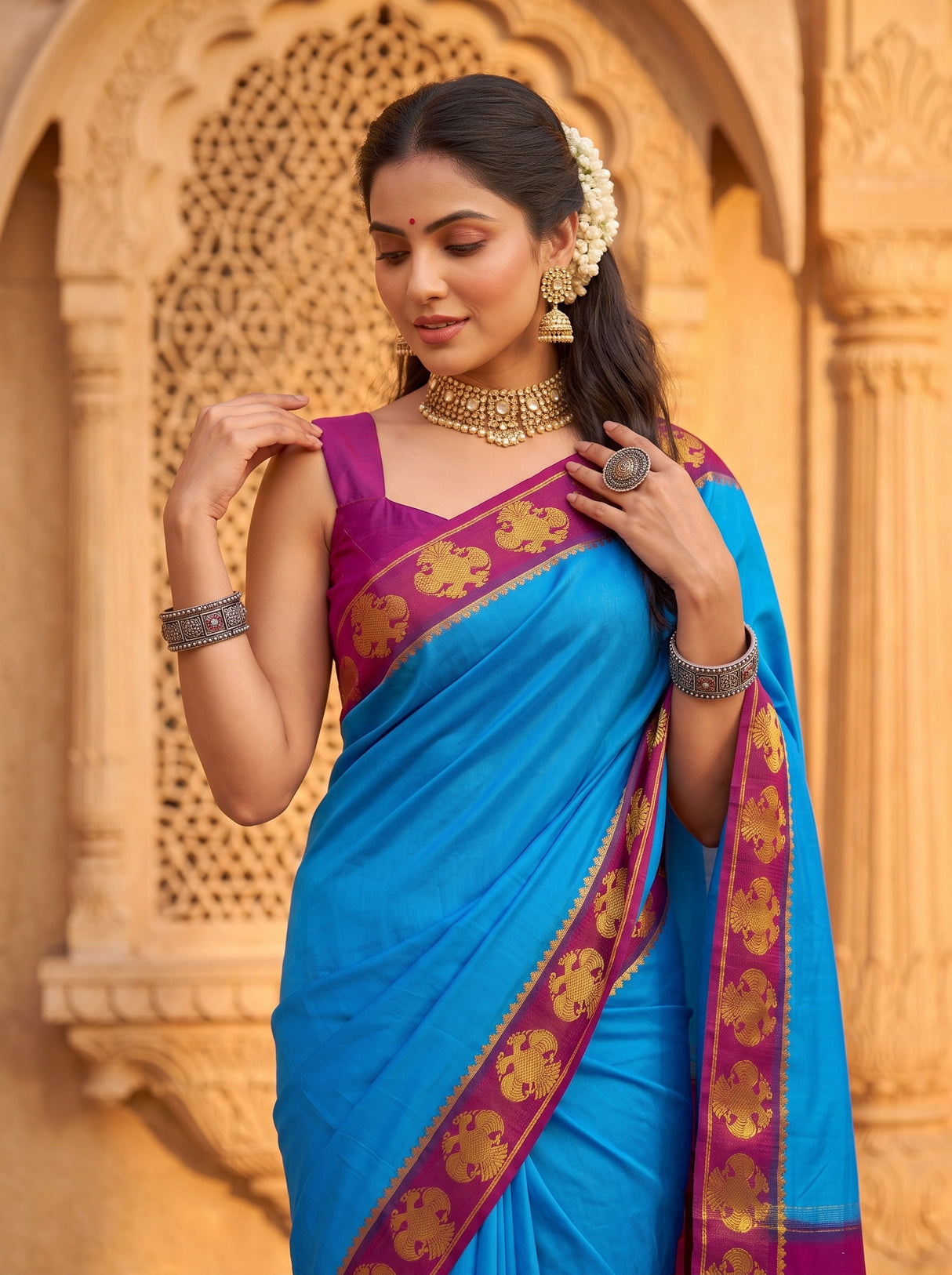MIMOSA Ananda Saree Saree — pose 10 styling detail