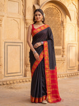 MIMOSA Black Saree Saree — pose 4 styling detail