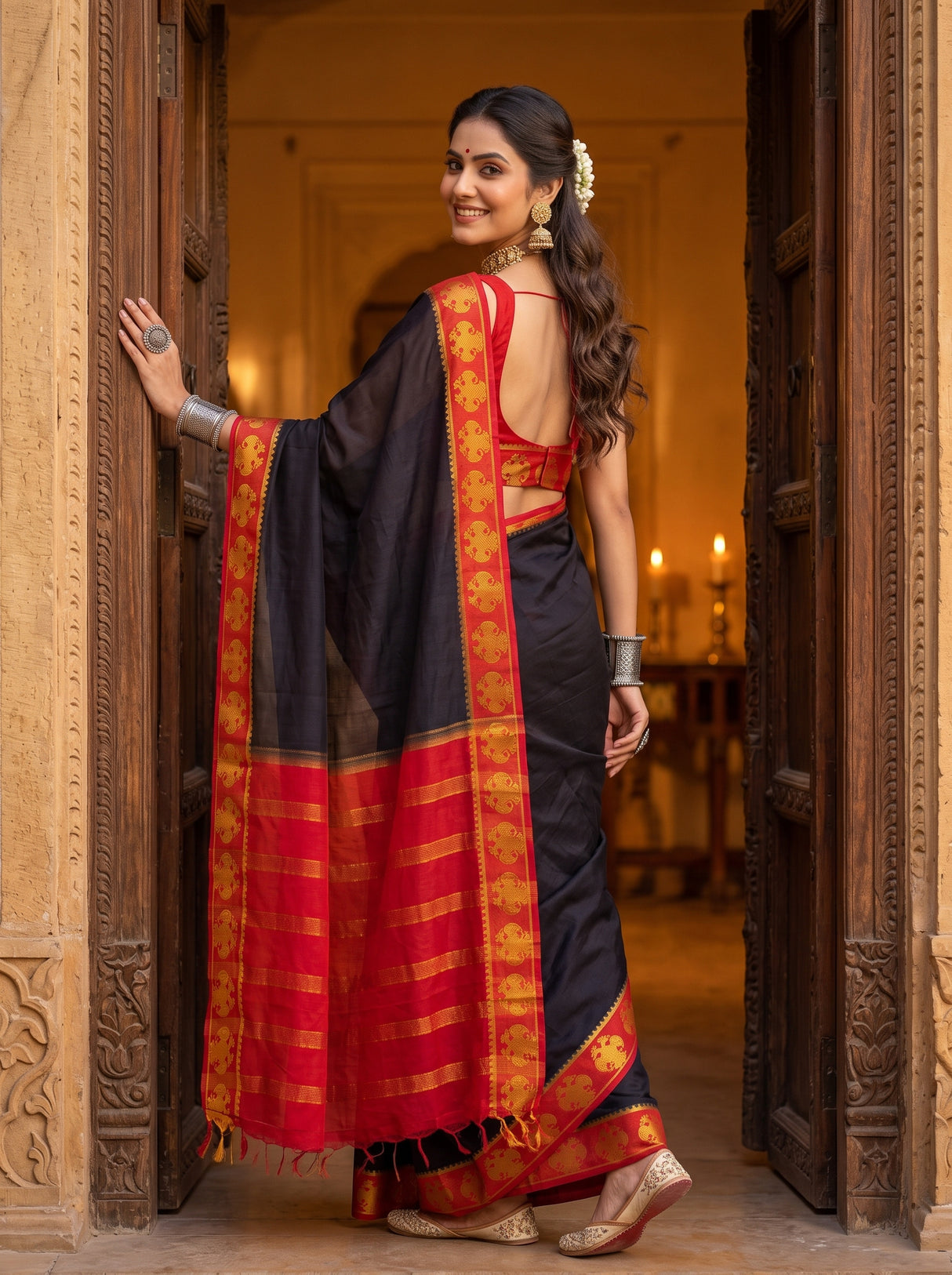 MIMOSA Black Saree Saree — pose 7 styling detail