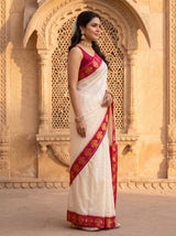 MIMOSA Half White Saree Saree — pose 3 styling detail