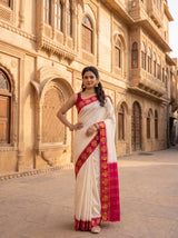 MIMOSA Half White Saree Saree — pose 4 styling detail