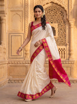 MIMOSA Half White Saree Saree — pose 6 styling detail