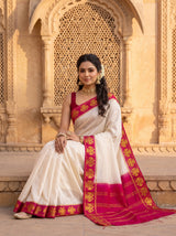 MIMOSA Half White Saree Saree — pose 8 styling detail