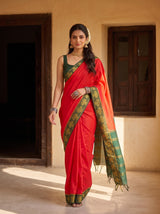 MIMOSA Strawberry Saree Saree — pose 6 styling detail