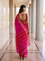 MIMOSA Gajari Mysore Silk Crepe Saree — Saree shot pallu body