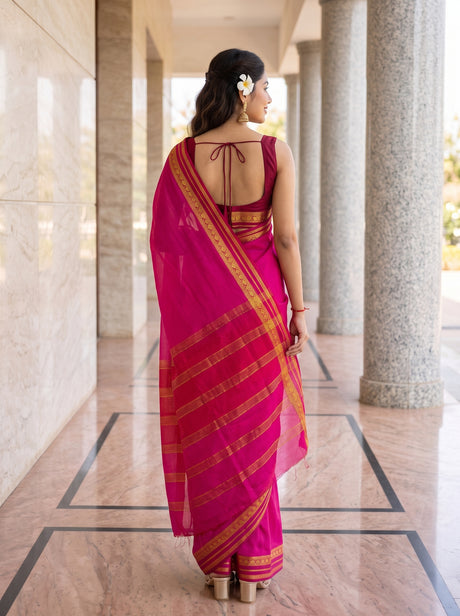 MIMOSA Gajari Mysore Silk Crepe Saree — Saree shot pallu body