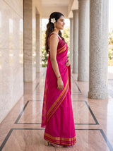MIMOSA Gajari Mysore Silk Crepe Saree — pose 3 styling detail