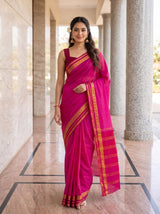 MIMOSA Gajari Mysore Silk Crepe Saree — pose 6 styling detail