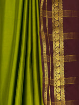 MIMOSA Olive Mysore Silk Crepe Saree — fleets shot full lifestyle
