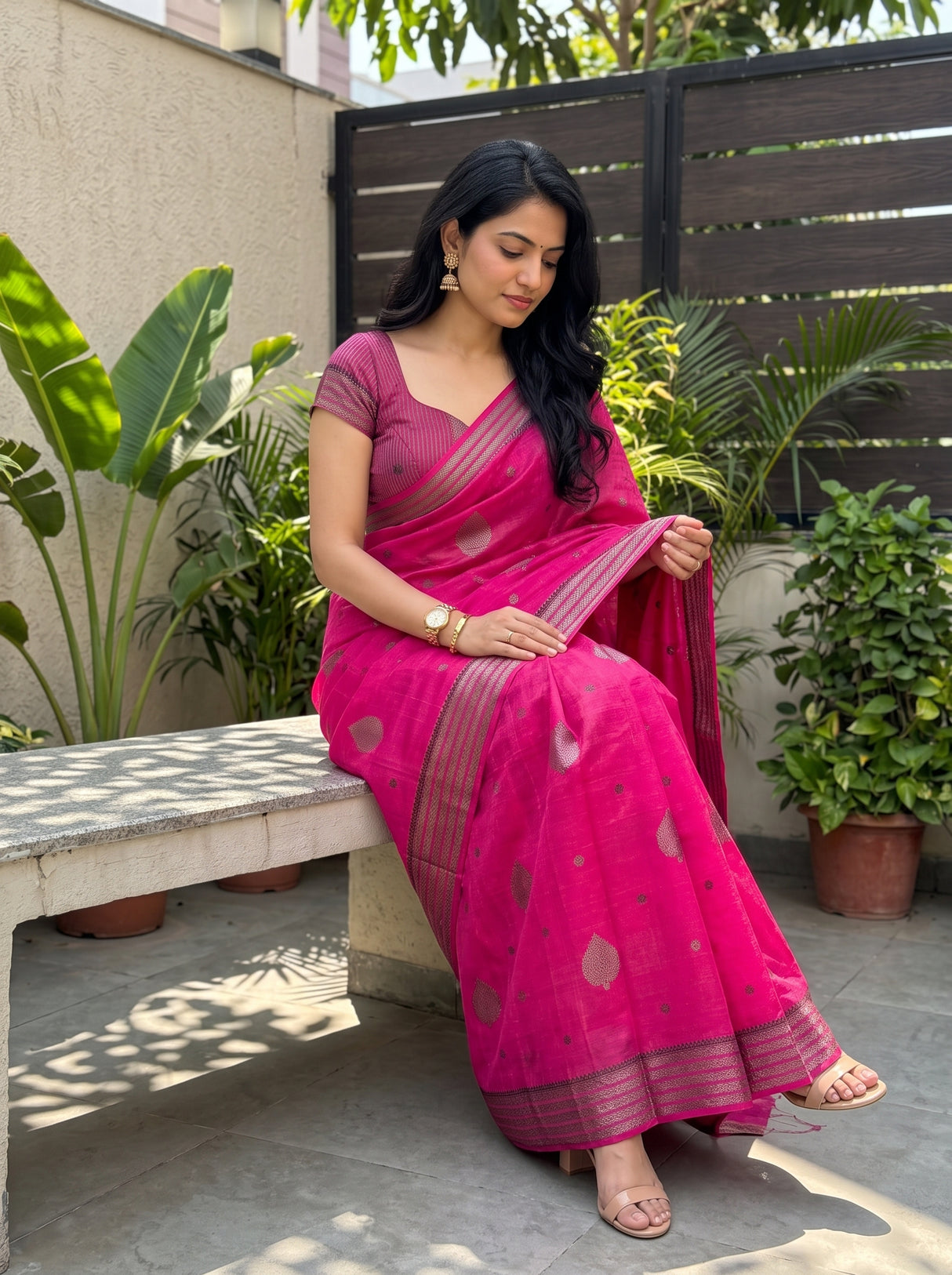 MIMOSA Gajari Banarasi tusser Saree — blouse detail