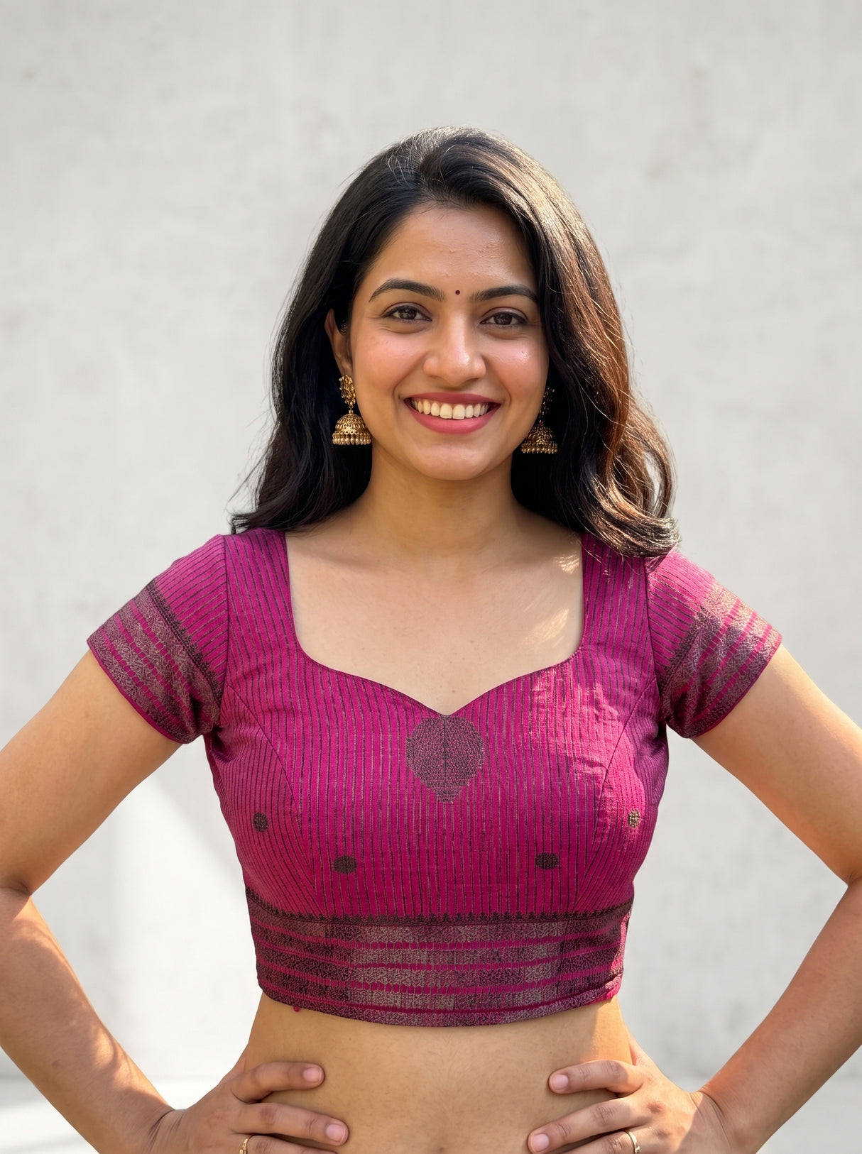 MIMOSA Gajari Banarasi tusser Saree — blouse close-up
