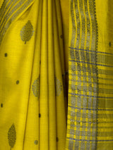 MIMOSA Lemon Banarasi tusser Saree — fleets shot full lifestyle