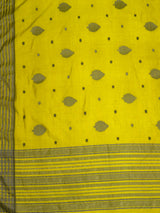 MIMOSA Lemon Banarasi tusser Saree — pallu and zari work detail